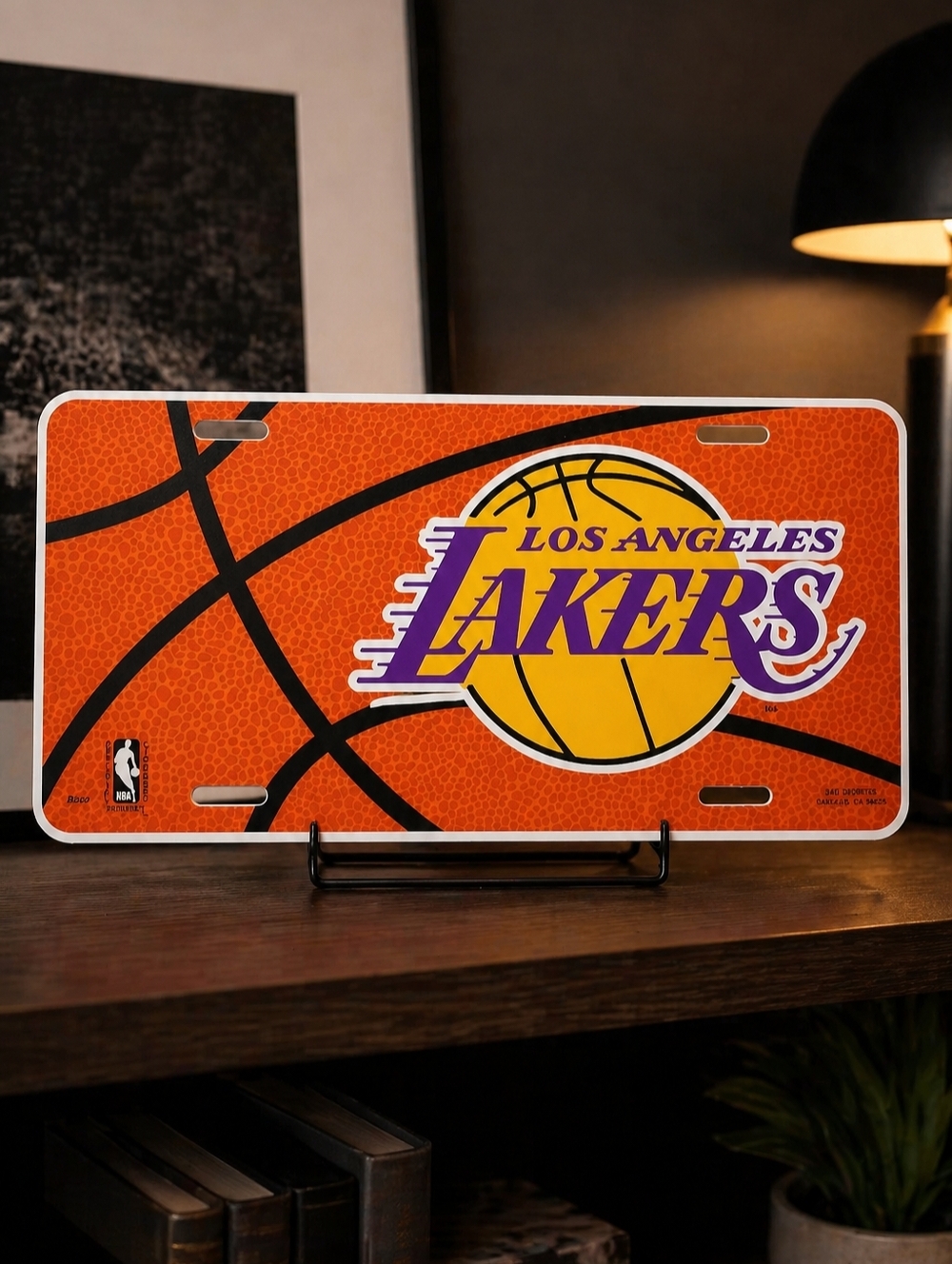 Vintage Los Angeles Lakers Regular Size Plastic License Plate by Tag Express